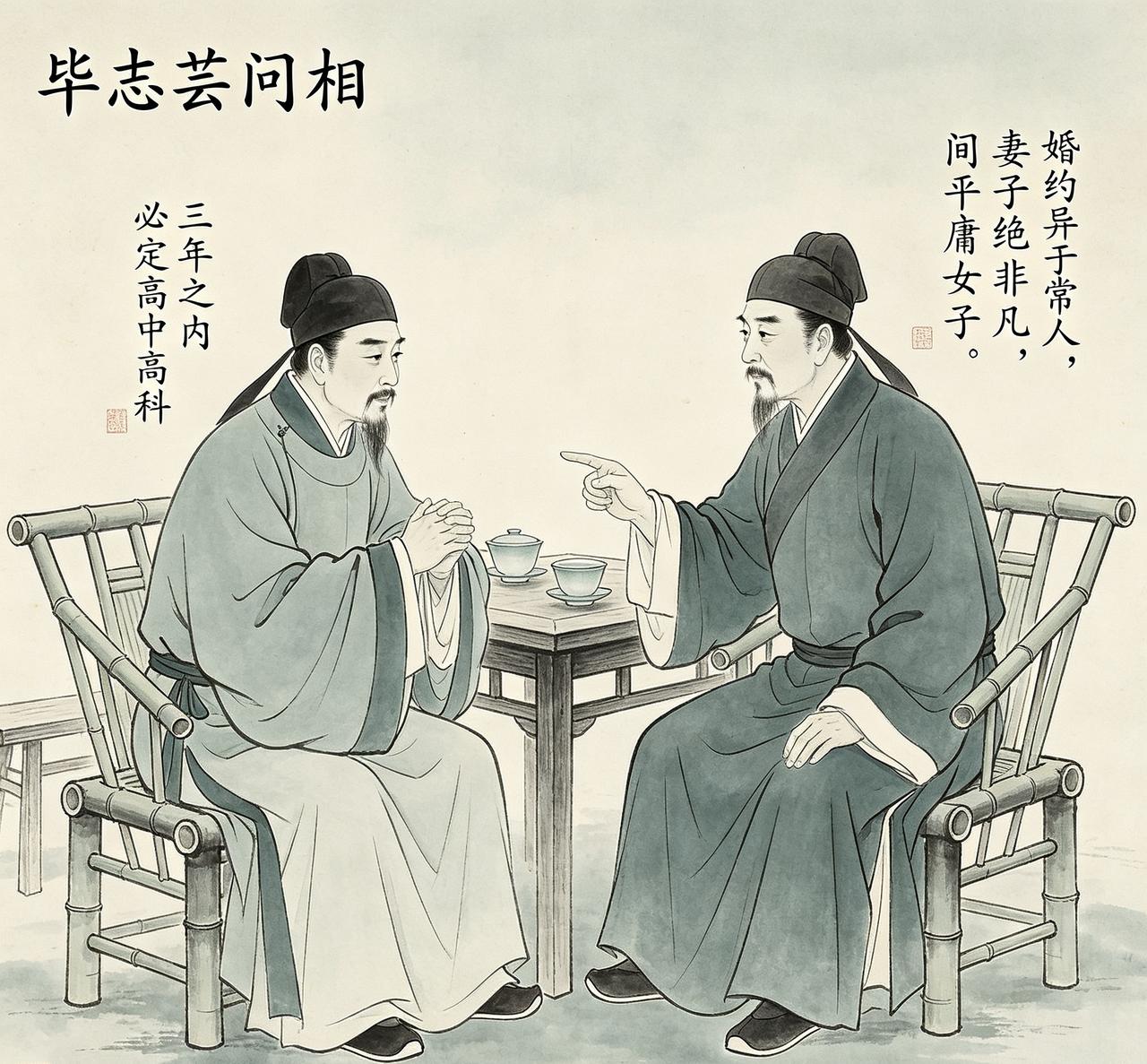 清朝人毕志芸请相士直言不讳。相士言道：三年之内，你必定高中高科，接连登榜名列前茅