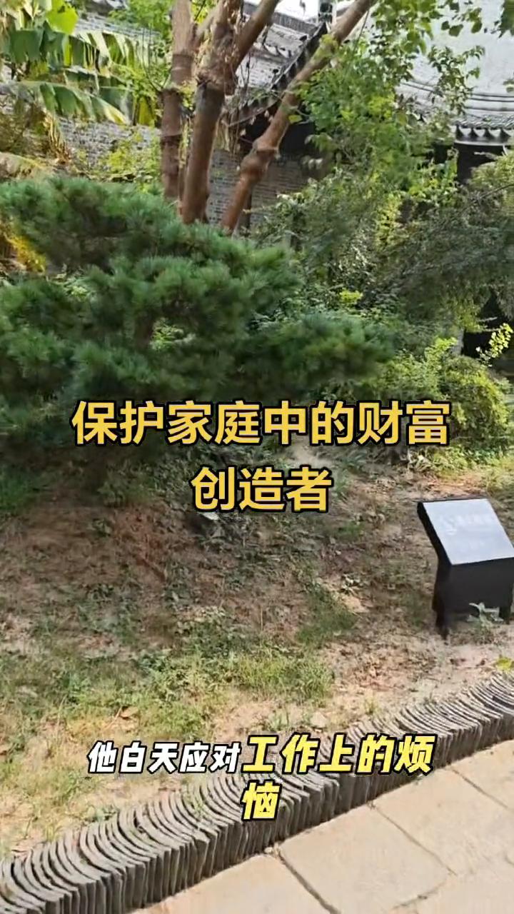 保护家庭中的财富创造者。
一个家庭最大的失败就是把最会赚钱的那个人活活号成空壳。