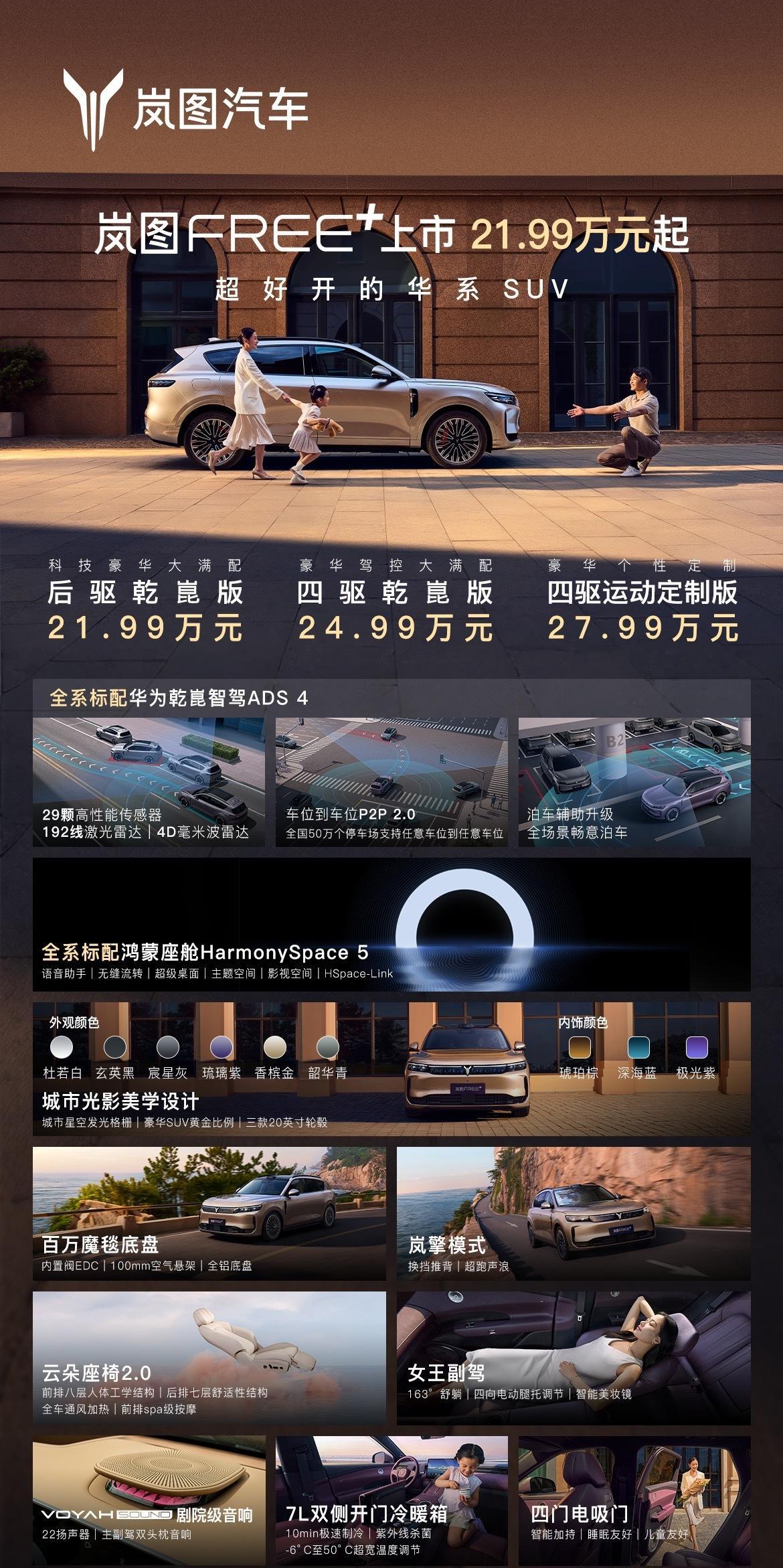 哎呀，那个今年上半年开过的同级最好国产SUV岚图FREE+终于上市了，15分钟大