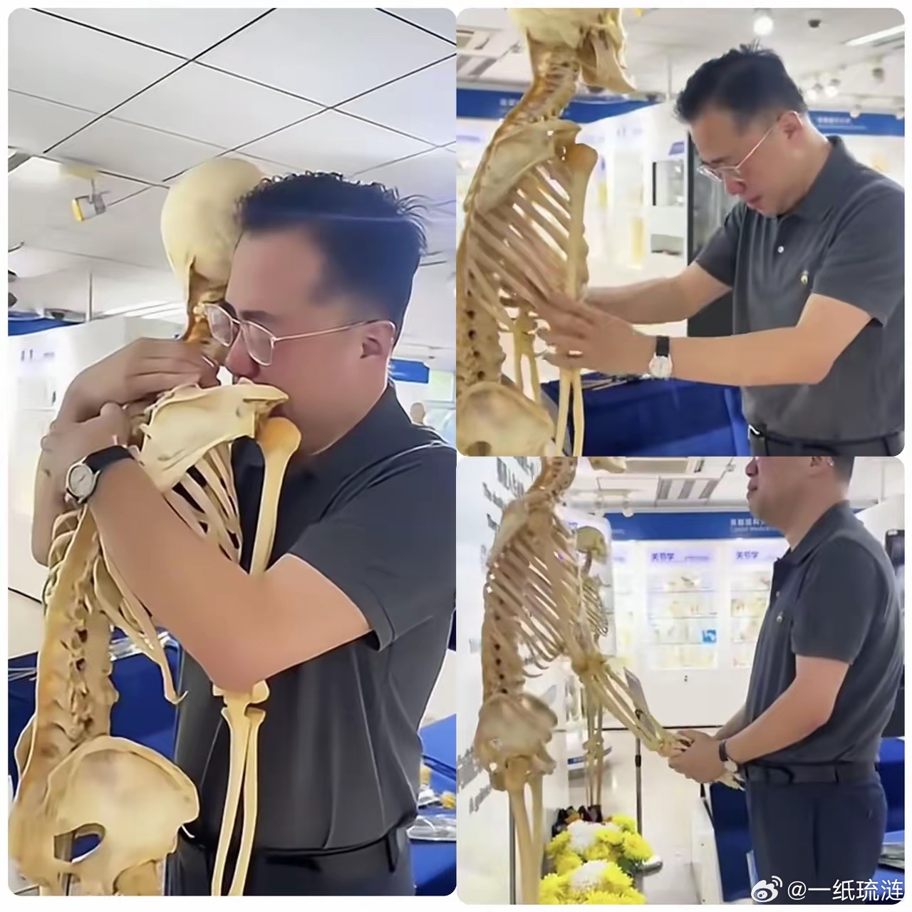 说实话，今天刷到这个视频，心里真不是滋味，眼眶一下子就湿了。首医大的解剖陈列厅里
