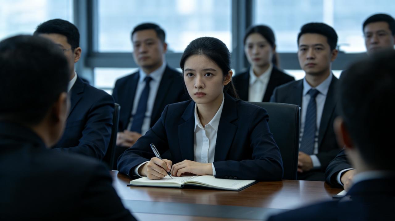 新来的行政小姑娘，第一次做会议记录，紧张得手都在抖。
三个小时的会，她记了整整八