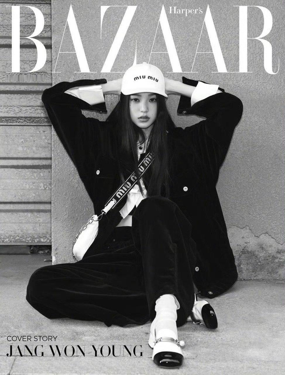 张元英拍摄Harper‘s Bazaar Korea大片，依然是品牌MIUMIU