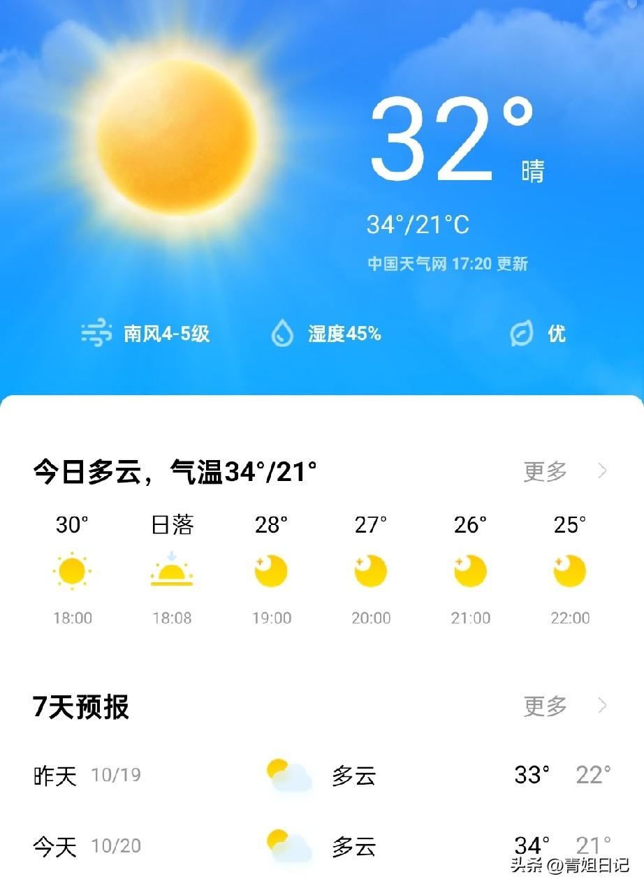 早上五点半，眼睛还没完全睁开，手已经摸到手机了——先看天气：今日多云，34℃/2