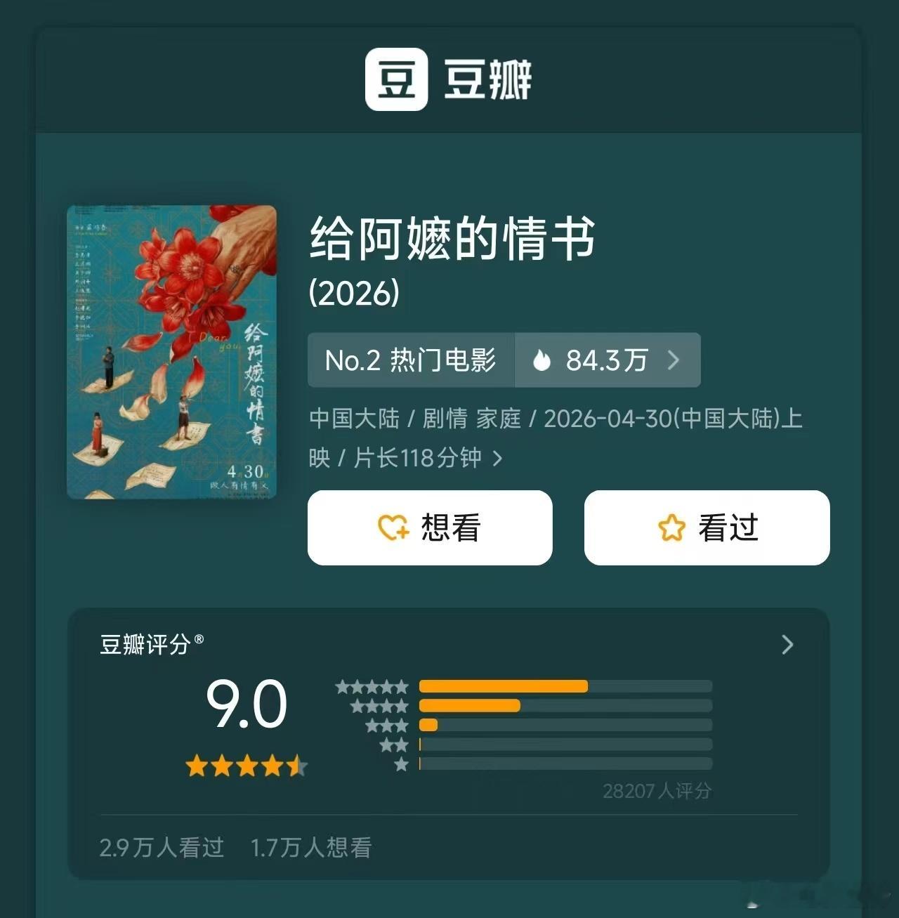 听听温特怎么说 炸裂《给阿嬷的情书》豆瓣开出9分，你没看错是9分！！！！ 