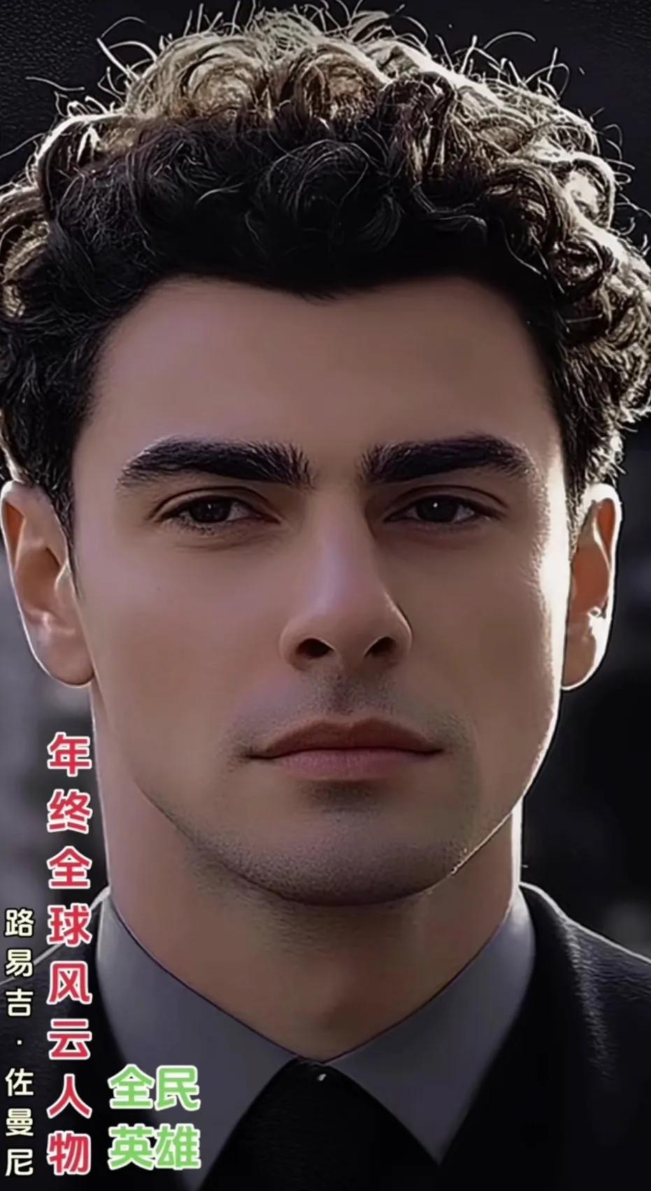 这是一张雕塑般的脸庞，英俊帅气，2024年全球最帅的男人，真是一代美男，他的每一