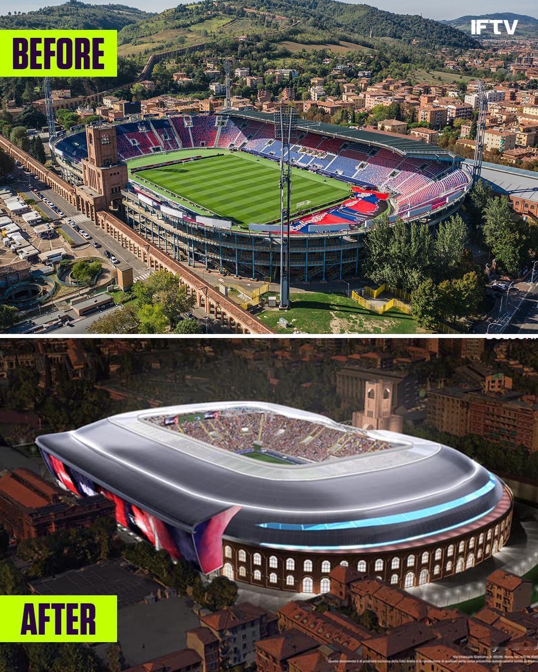 【博洛尼亚将翻新球场】博洛尼亚球场翻新计划获得批准，俱乐部将花费€2亿欧元，以便