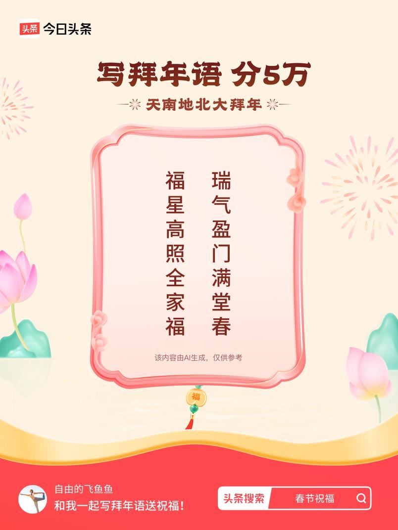 写拜年语送祝福新春拜年送祝福！我的祝福是：“福星高照全家福，瑞气盈门满堂春”！快