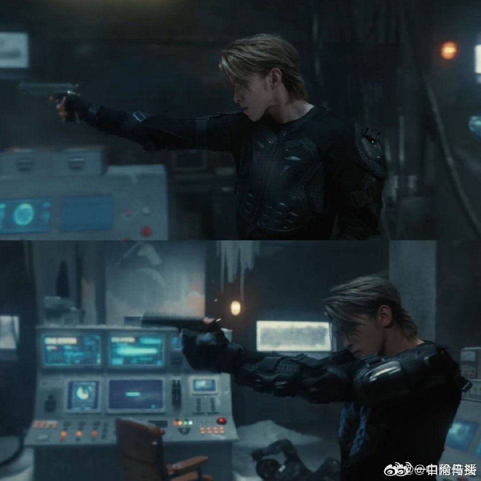 蔡徐坤2025最后一天帅成啥样了紧身服勒出好身材还配持枪名场面，开枪那下我直接尖