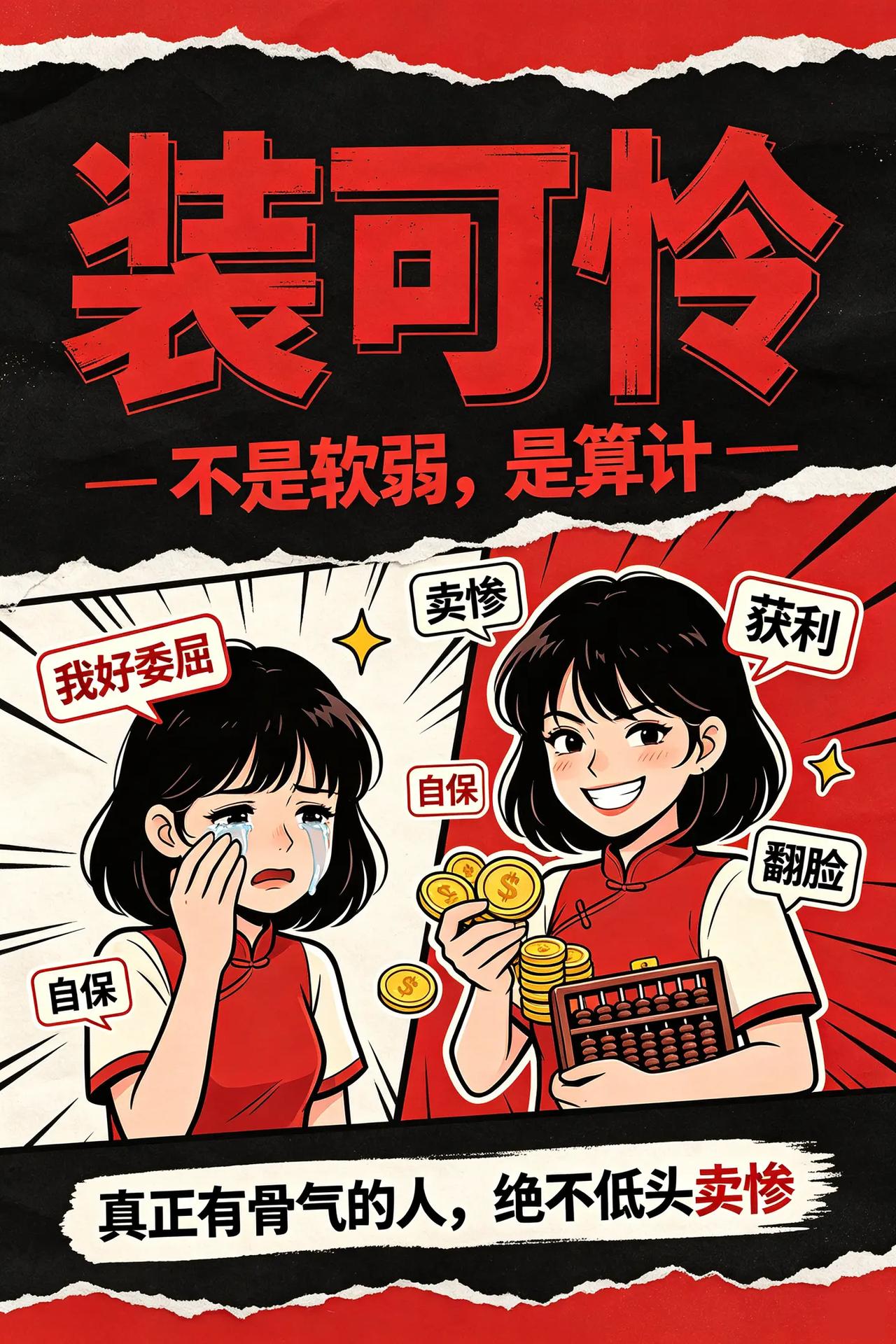 装可怜不是软弱，是算计。