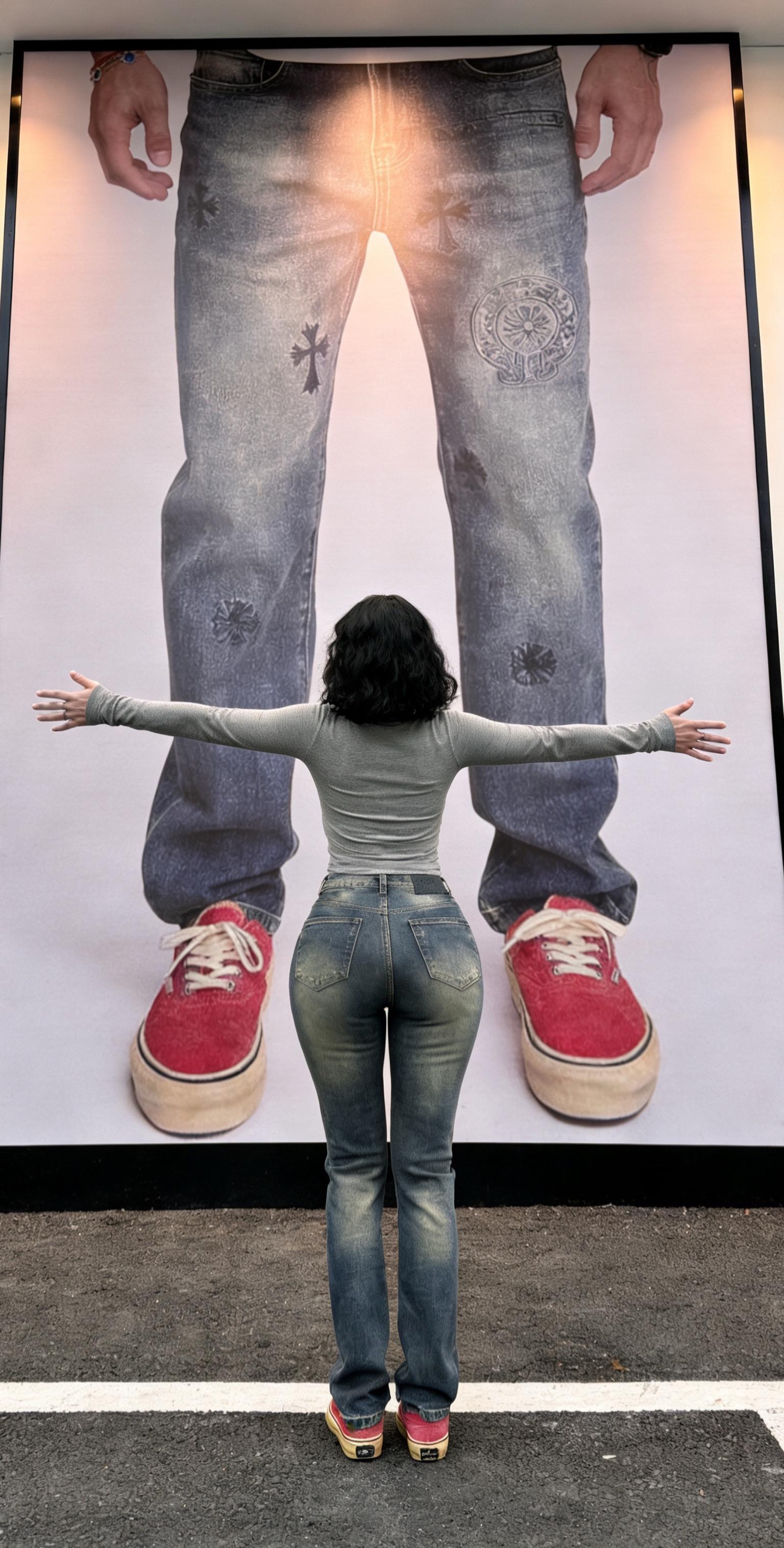 2026秋冬新款时尚休闲百搭刺绣印花男士小直筒牛仔裤水洗做旧