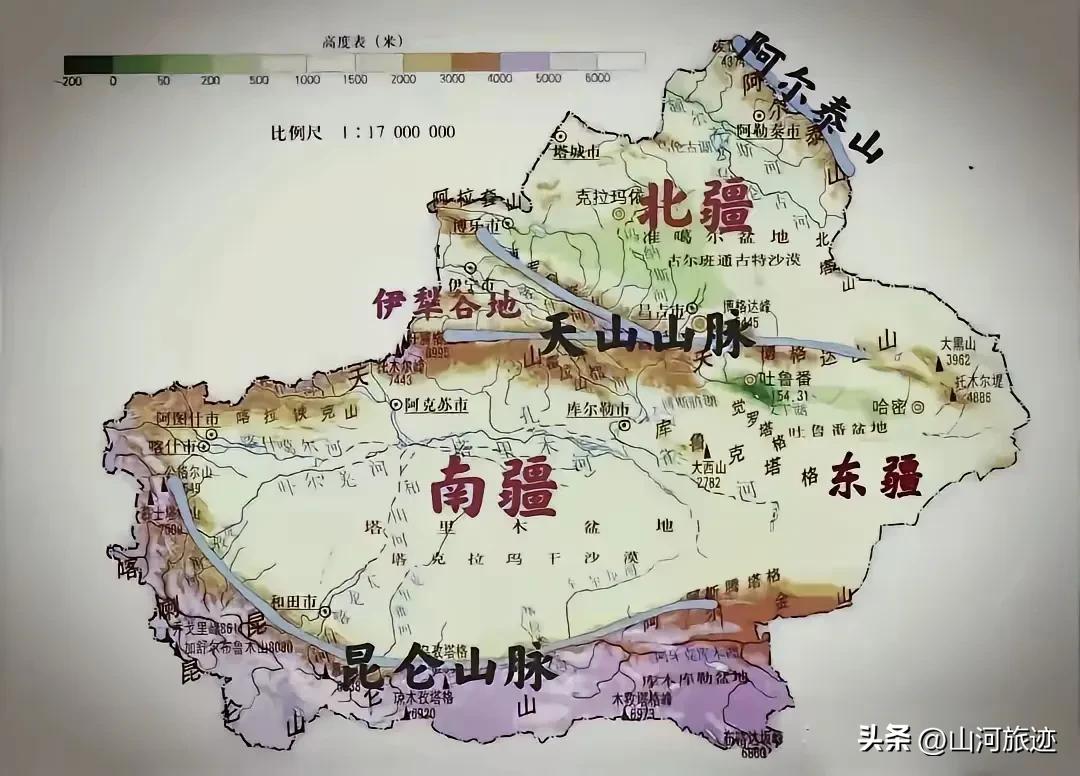 新疆的地形图，新发现，匪夷所思，新疆就是个好地方，不管你认不认同，他就是一个好地