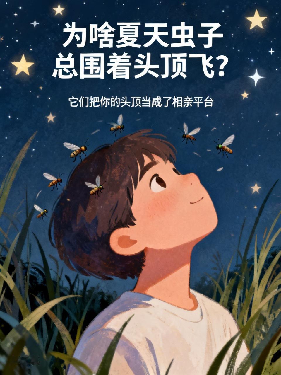 终于搞懂！为啥夏天虫子总围着头顶飞？真相太有意思了
 
一到晚上出门，总有一堆小