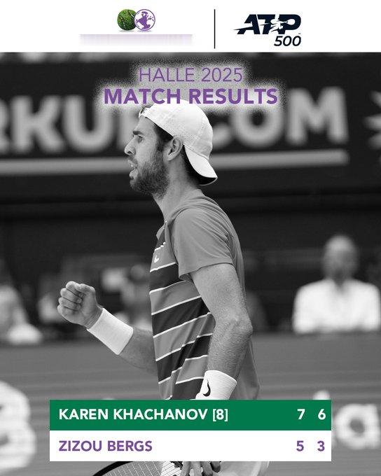 ATP500哈雷站首轮：卡恰诺夫7-5、6-3力克贝尔赫斯，将战阿利亚西姆。网球