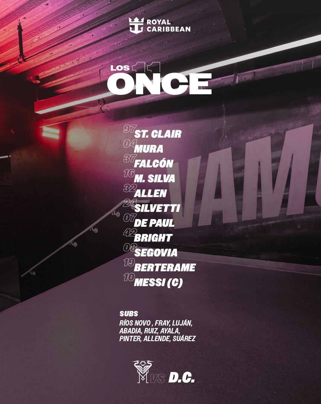 迈阿密国际首发阵容：梅西首发！戴恩·圣克莱尔，法昆多·穆拉，法尔孔，米卡埃尔，诺