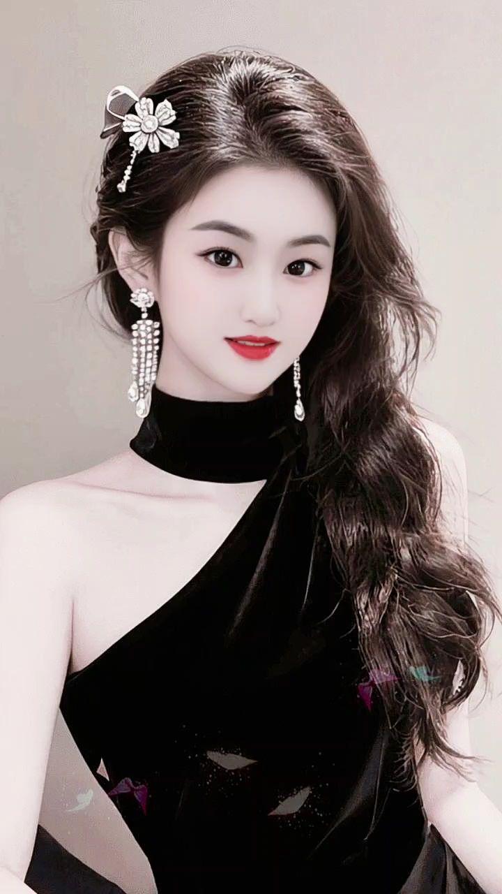 美出高级感 女神 最美的样子 清纯甜美 小黑裙