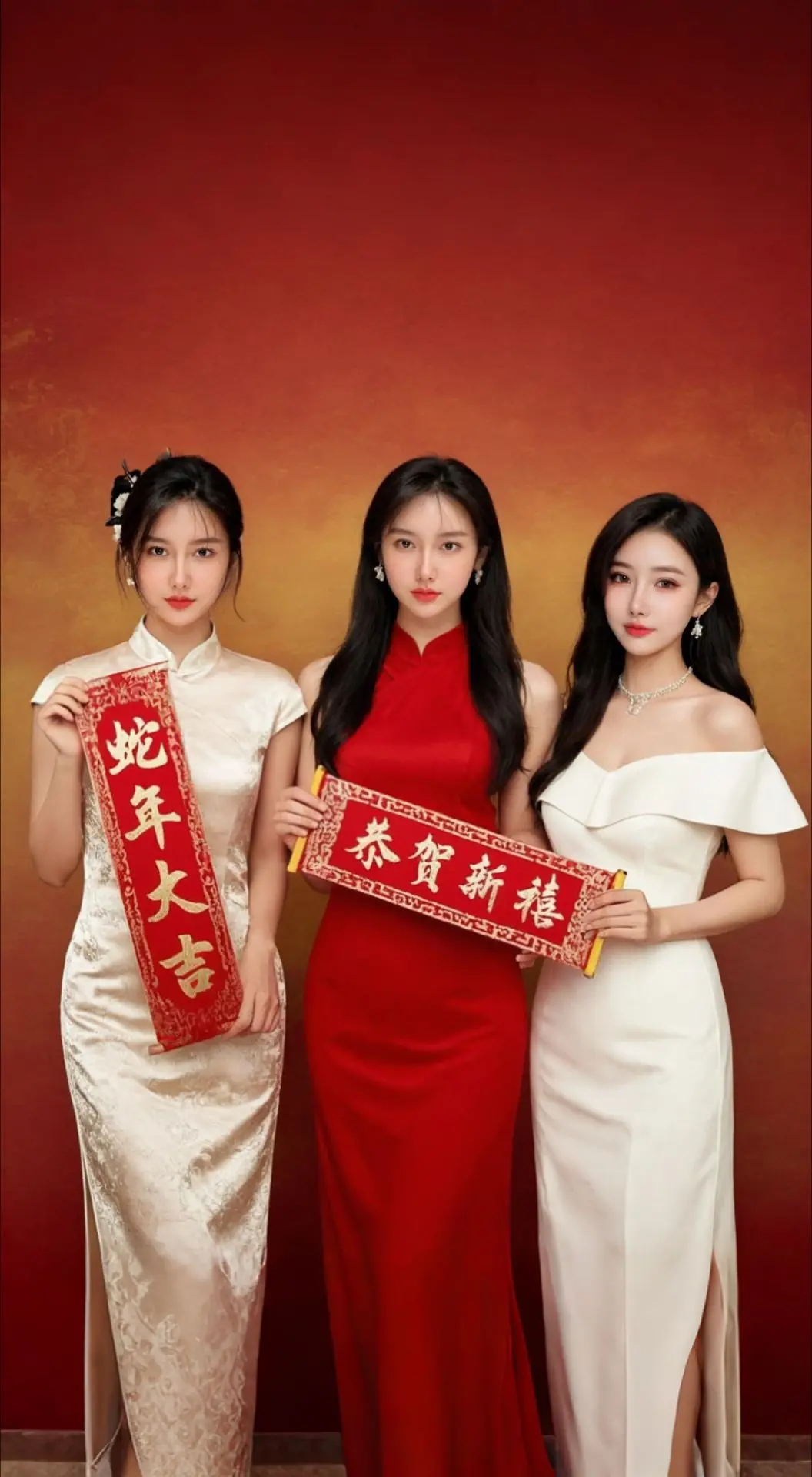 AI扩图 和闺蜜拍摄新年照 美女大本营 完美组合 一起美到发光