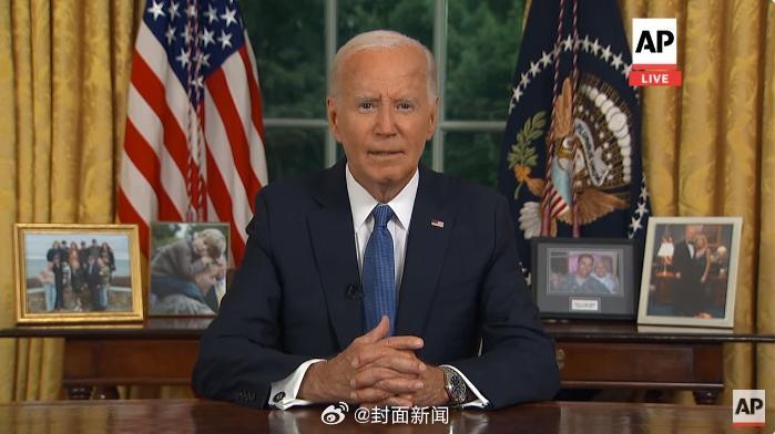 【公开回应退选原因后 #拜登再次表态支持哈里斯竞选#】当地时间7月24日，美国总