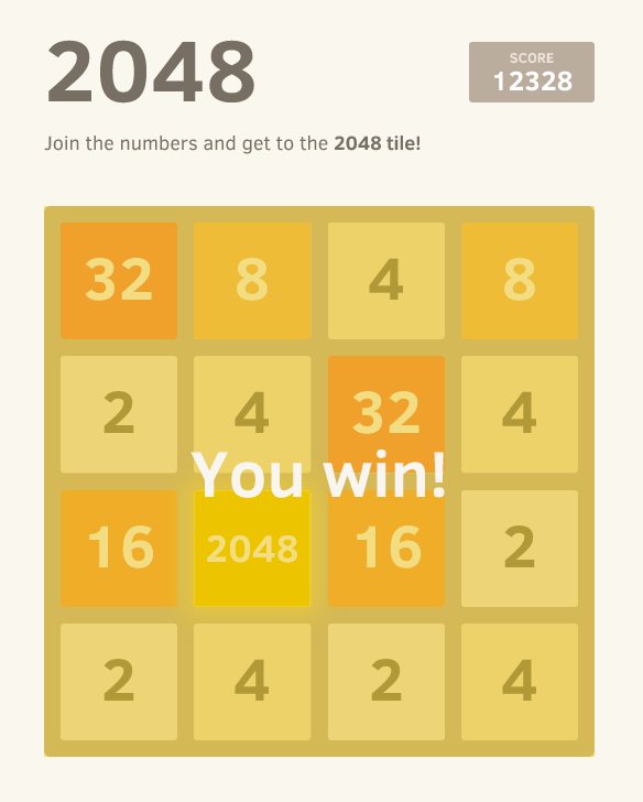 开源版的2048小游戏地址： github.com/gabrielecirull