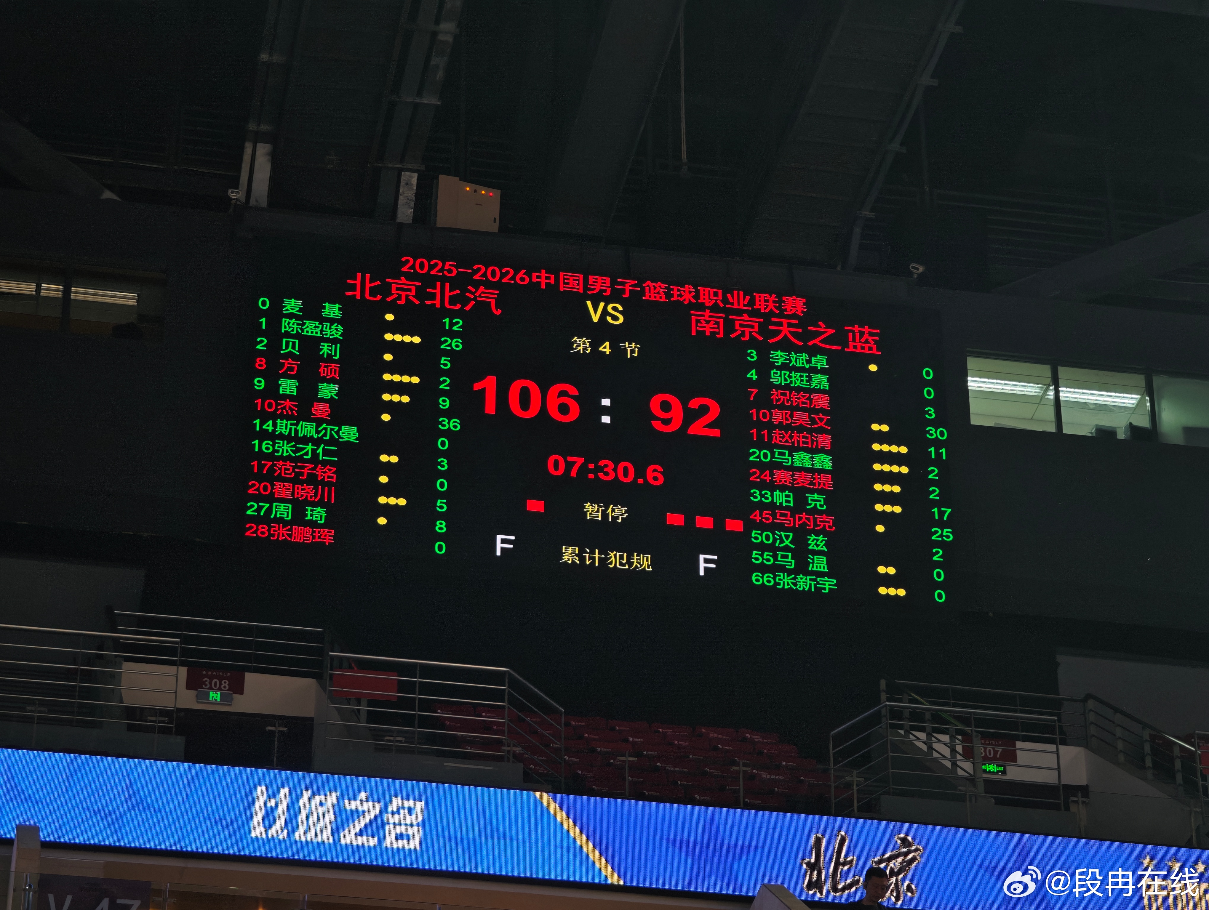 上半场，郭昊文展现了极强的个人能力，几乎是以一己之力拆解了北京队的防守。但在下半