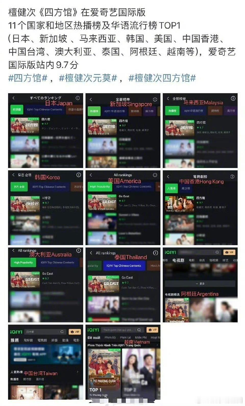 檀健次《四方馆》爱奇艺国际站评分9.7这是文化输出了[哆啦A梦吃惊] ​​​