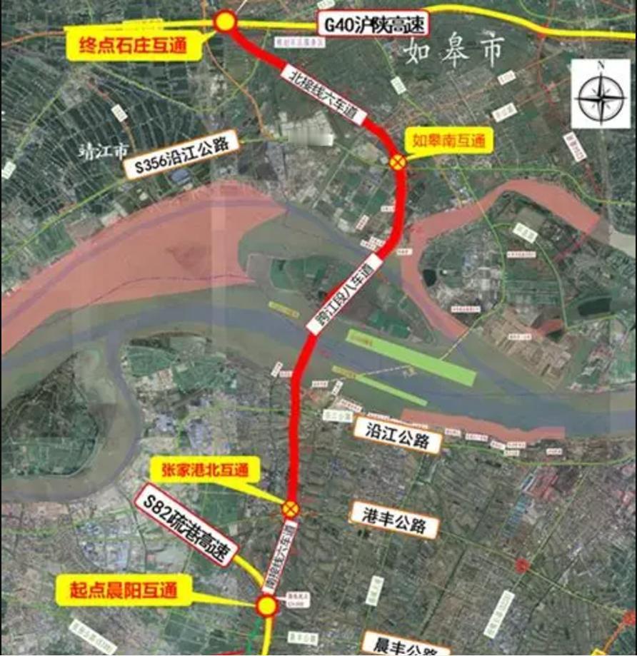 连接苏州、泰州和南通的超级工程张靖皋长江大桥又有最新进展！
         线