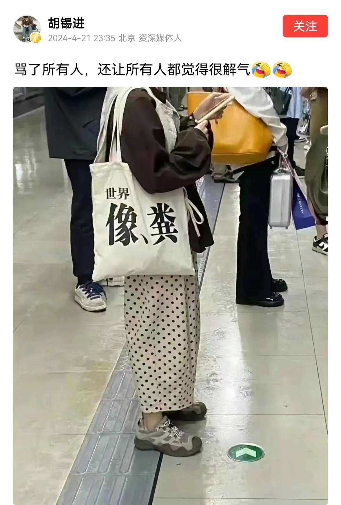 笑不活了！胡锡进犀利点评：这款“世界像粪”背包火了！为何骂得人心服口服？



