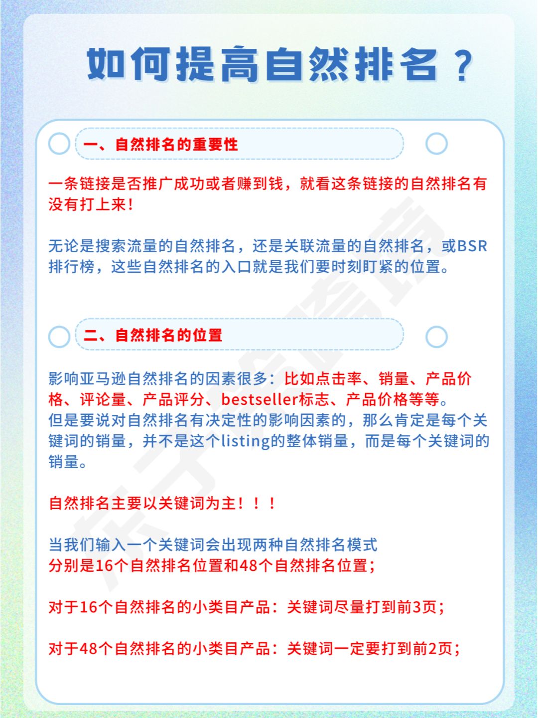 亚马逊运营知识之如何提高自然排名？