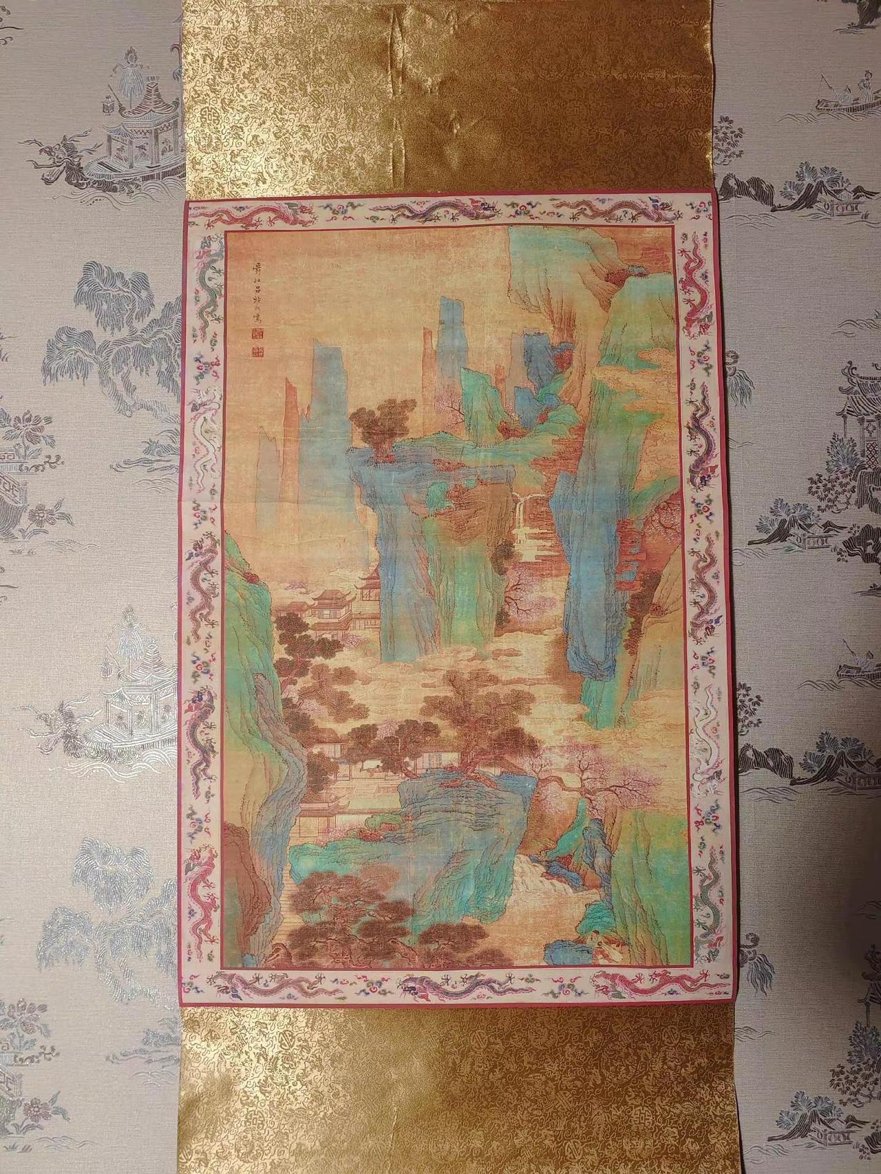 清·吕焕成 仙境青绿界画山水 宫廷重器此作为清初宫廷顶级名家吕焕成传世青绿山水真