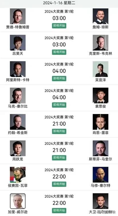 斯诺克大奖赛明晨开打，9名中国球员获得参赛资格。明天凌晨3点，吕昊天战韦克林，4