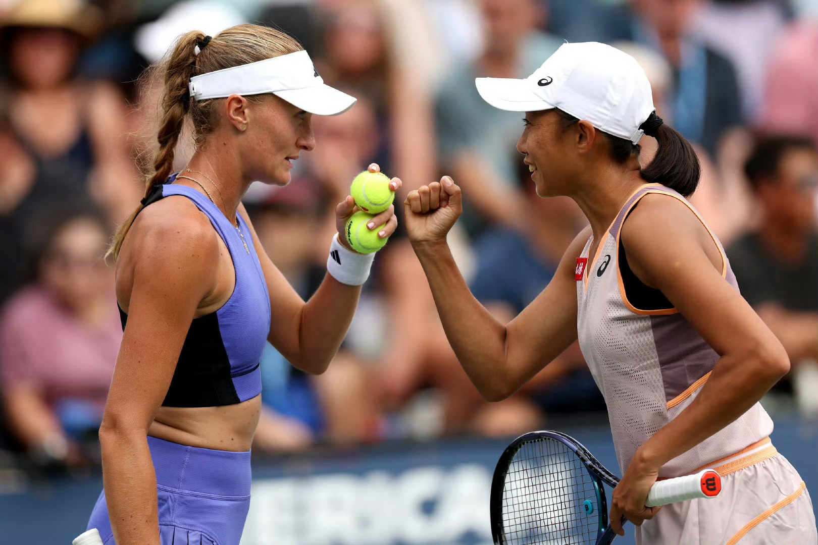 一觉醒来，恭喜张帅再次杀进大满贯女双决赛👏👏👏#美网2024# 美网女双半