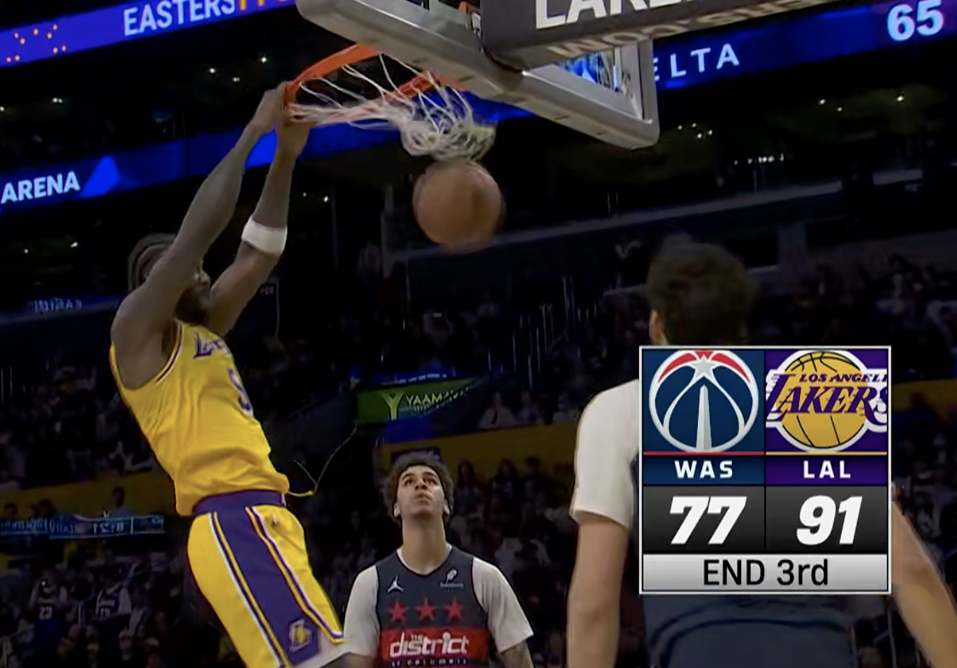 三节结束，湖人91-77奇才，如何评价这一节？湖人单节26分奇才单节33分奇才v