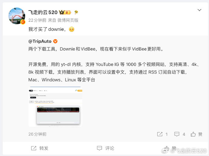以前跟我说，Downie 这个软件把网上视频下载这件事做得太好了，几乎把后来者的