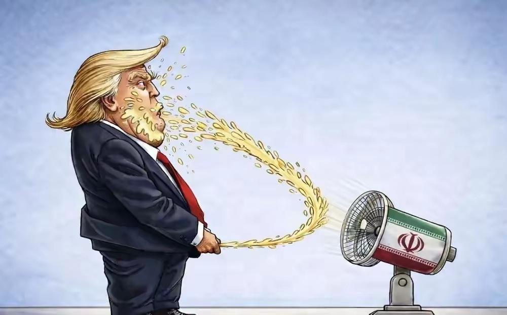美国人看了伊朗的漫画，会不会气得鼻子都歪了？
近日，伊朗举办了一场以特朗普为主题