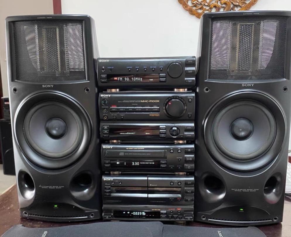 索尼高级组合音响1套，MHC-P100X，1套包括功放，收音机，CD，双卡座 ，