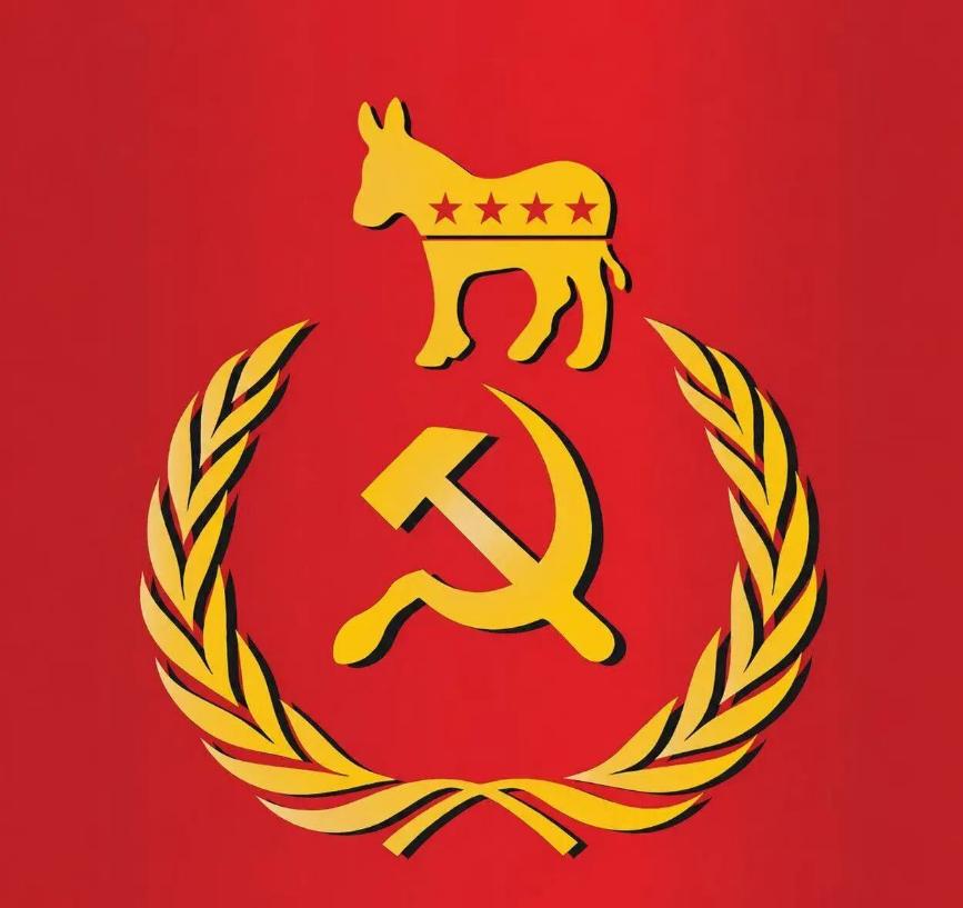 美国内战爆发！特朗普手拿镰刀和民主党旗帜配上镰刀斧头照片格外显眼！

目前距离2