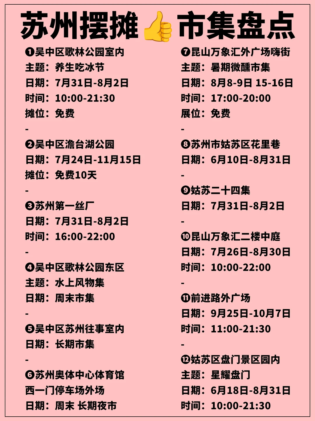 盘点苏州市集⁉️摆摊找摊位✅快码住👍