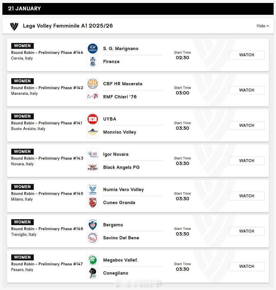 当地时间今天晚上，2025-2026女排意甲 常规赛第21轮的较量即将展开。北京