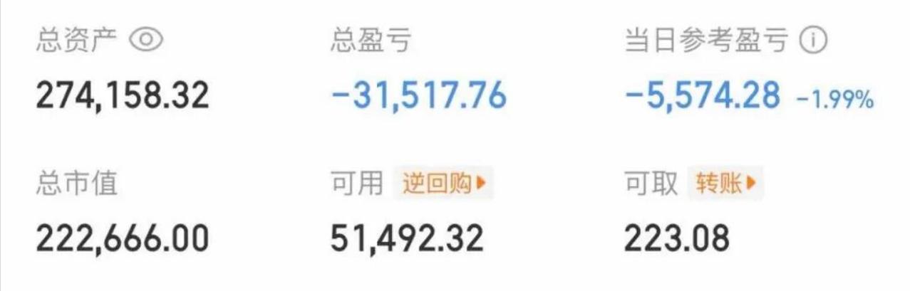 大曾子早上亏5000，居然只绿了不到2个点，资金来到了27万，不是满仓华塑吗，看