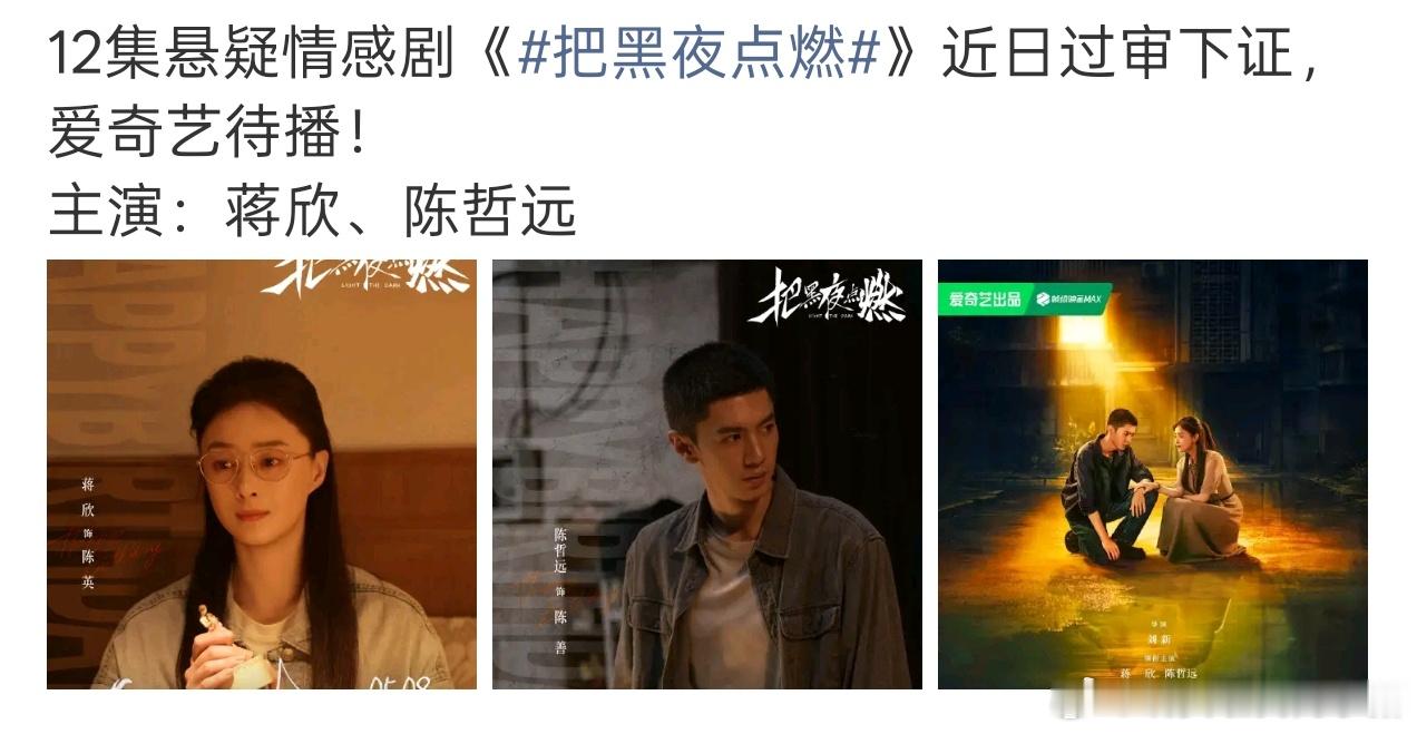 陈哲远把黑夜点燃过审下证了