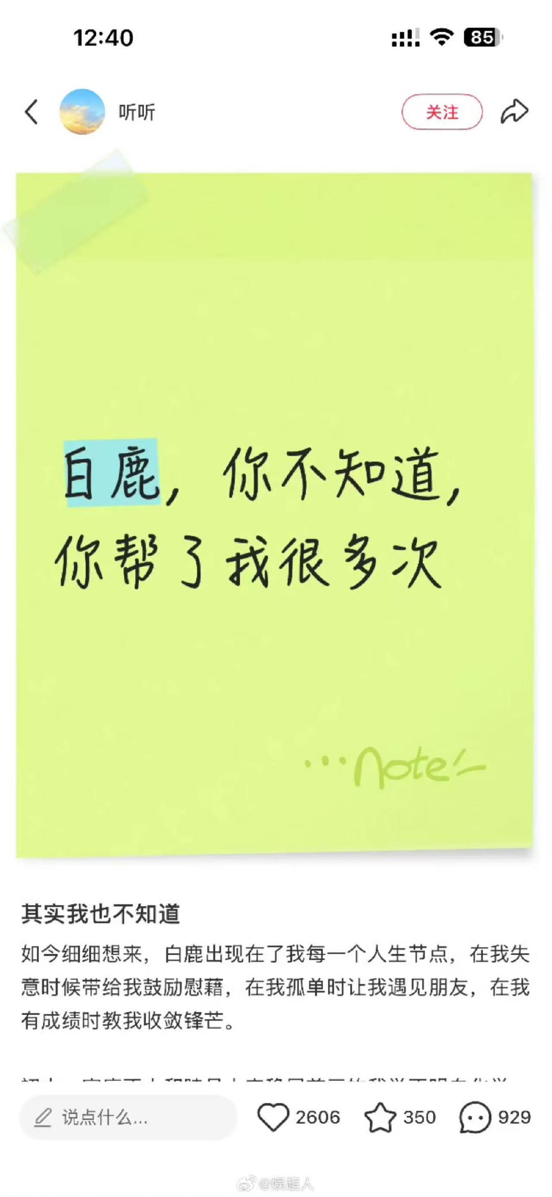 白鹿对粉丝说是彼此守护的关系 白鹿是彼此守护的关系 哇塞哇塞 
