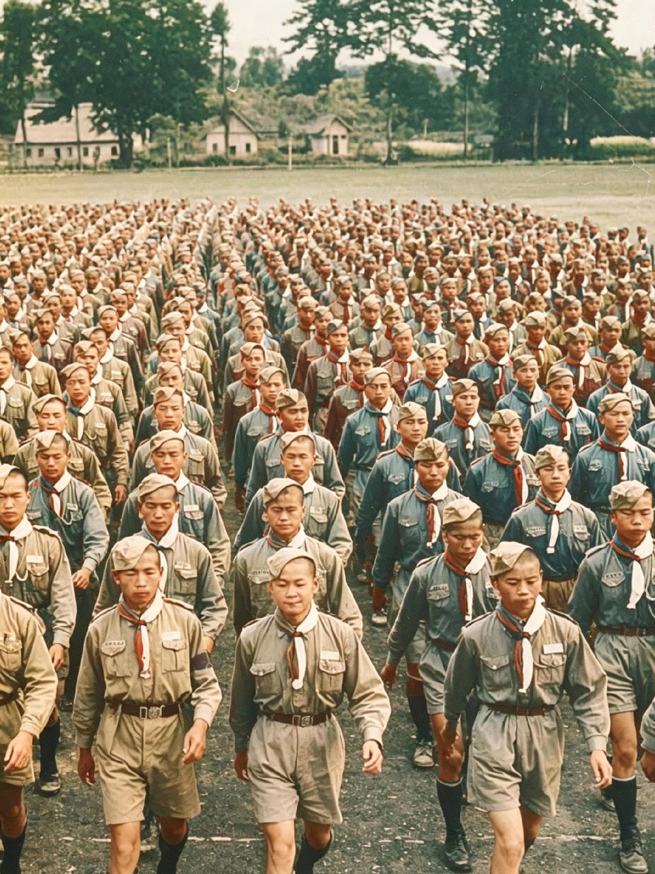 抗战时期，留存着民国空军幼校学员的影像记录。1940 - 1945年，该校共招收