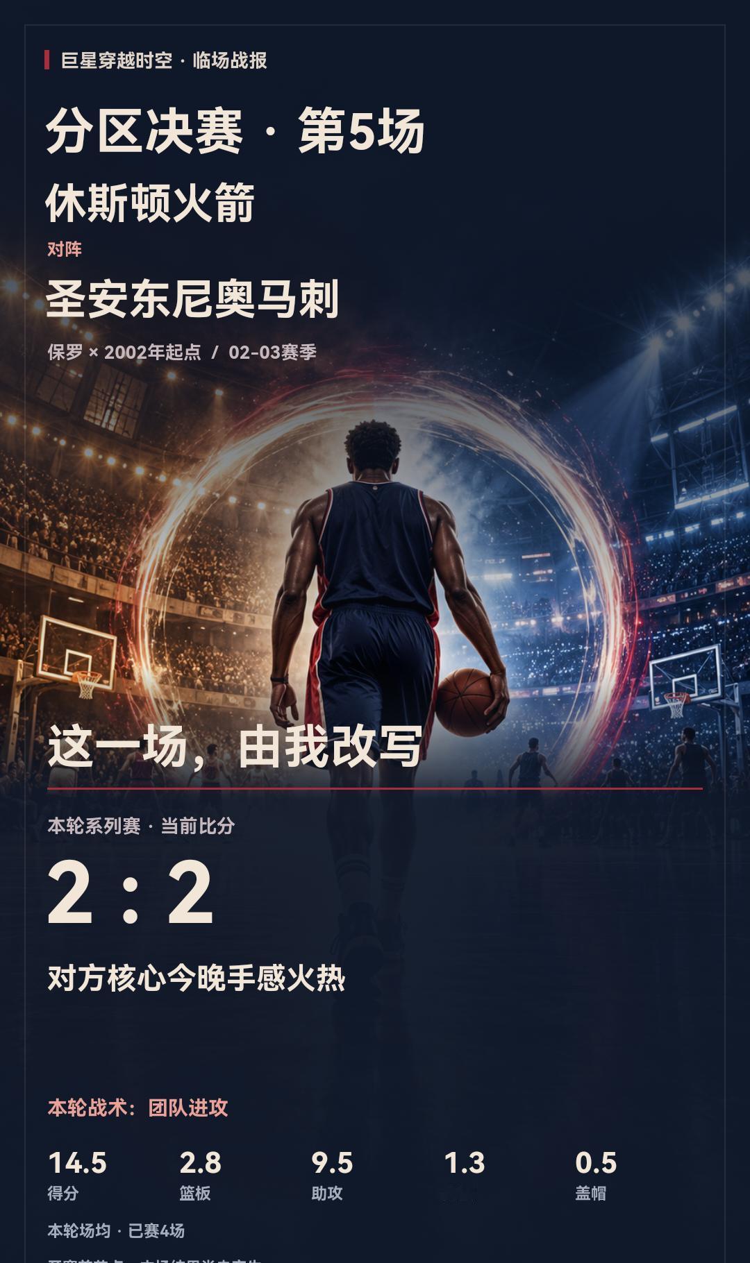 分区决赛第5场｜保罗的这一战，由我改写
《巨星穿越时空》季后赛临场战报 02-0