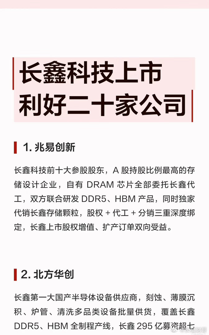 💥长鑫科技上市，这20家公司要“躺赢”？产业链全景梳理来了！半导体存储赛道迎来
