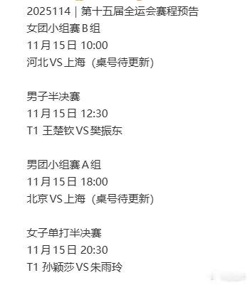 明天王楚钦10:00比多好啊，怎么又调到12:30去了。要是今天这个时候比多好啊