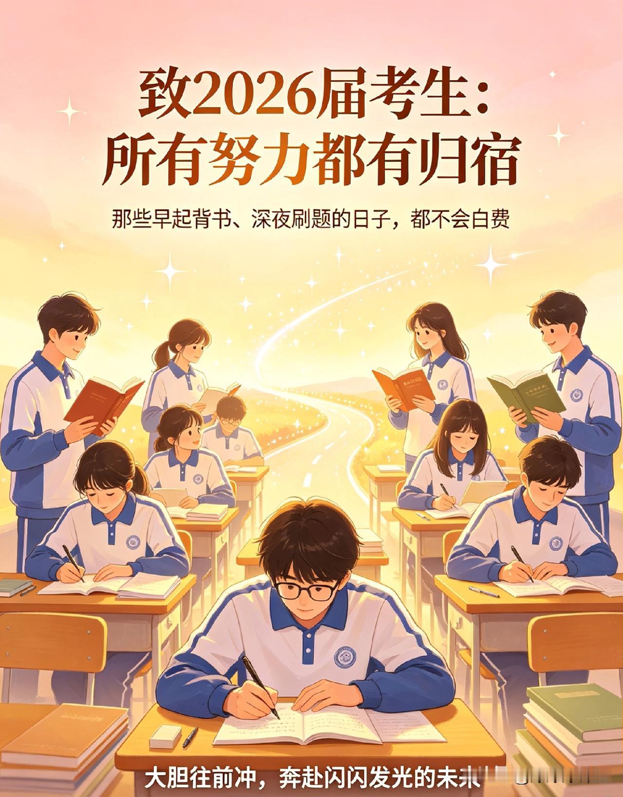 一人一句送给2026高考生2026届的考生们，备考的苦大家都熬过来啦。那些早起背