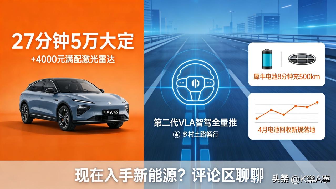 汽车圈集体炸场！小米涨4000卖疯小鹏智驾封神

汽车圈这波操作太顶了！小米新一