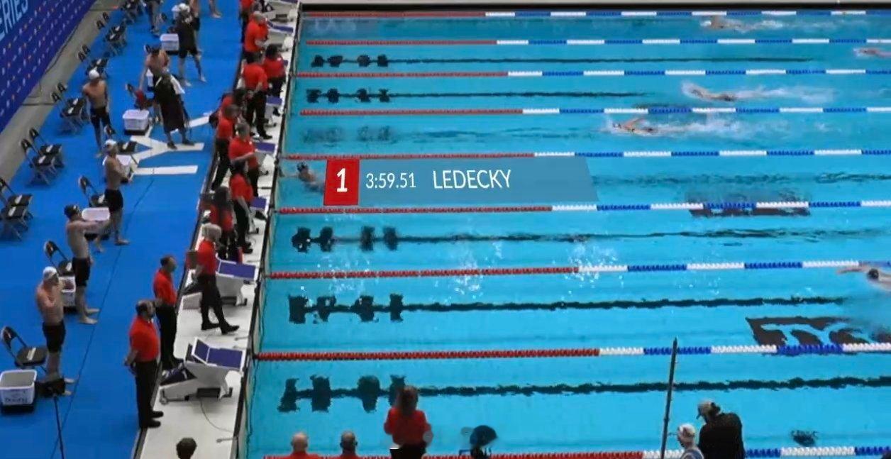 美国游泳系列赛印第安纳波利斯站 女400自决赛核少女 3:59.51 