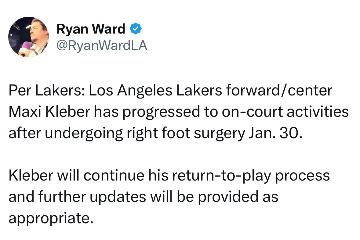 王者即将归来！ 克莱伯现已进入到可进行球场上活动的阶段，克莱伯将继续他的复出进程