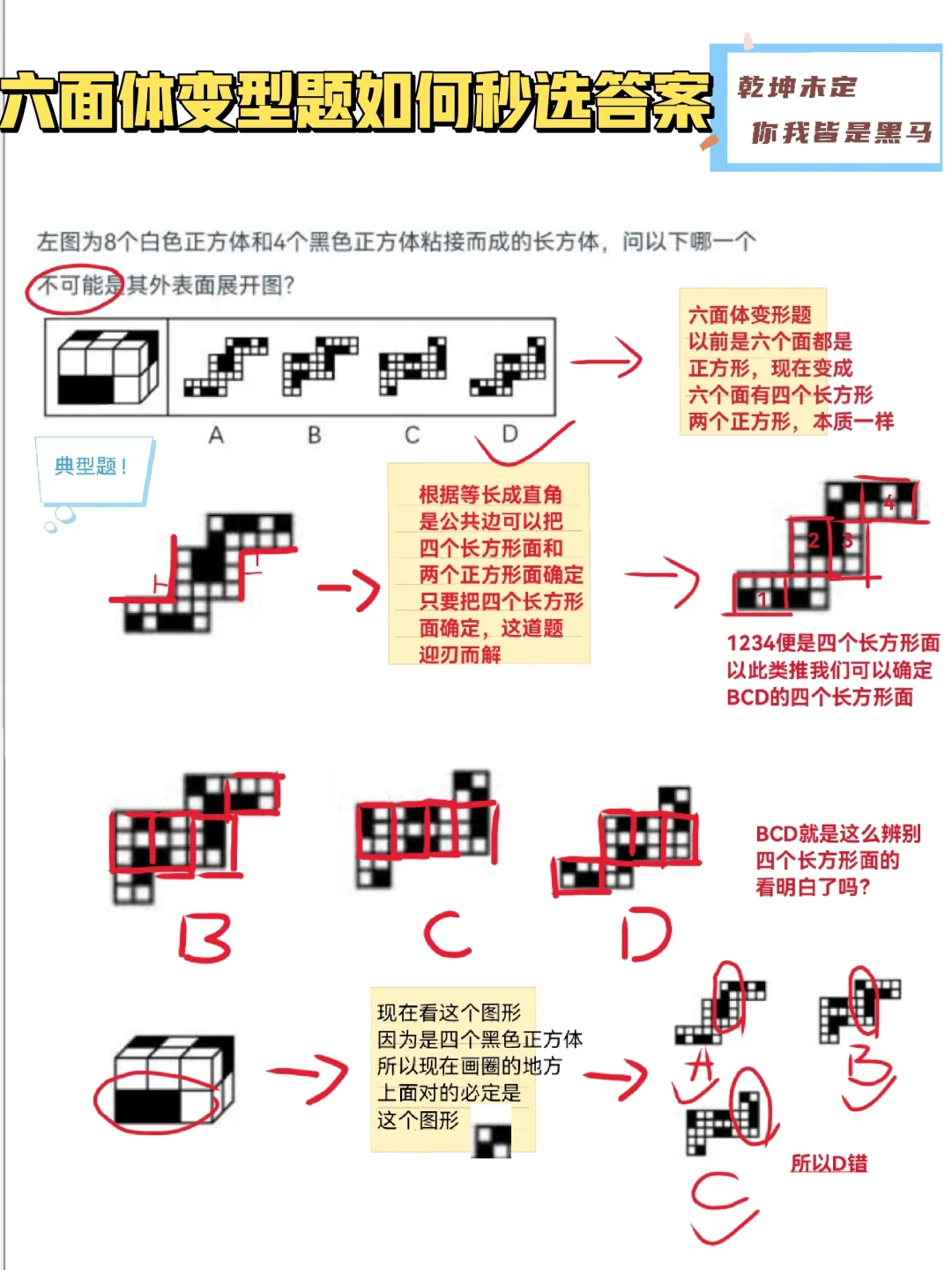 六面体变型题如何秒选答案？