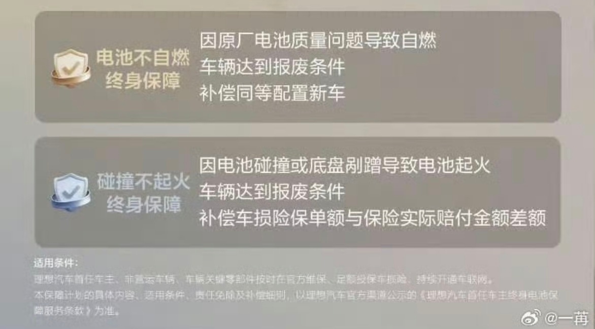 电池质保的前提（小字）首任车主，非运营关键零部件官方维保足额投保车损险——其他的
